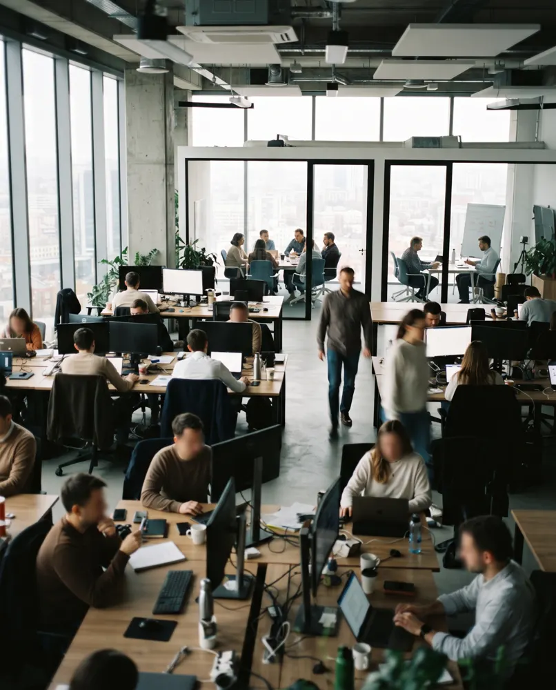 A busy open-plan office